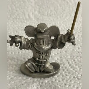 Vintage pewter Mickey Mouse conductor figurine
